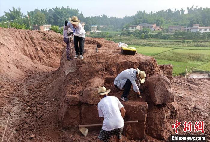 图为发掘现场。 富顺县文管所供图 图为发掘现场。 富顺县文管所供图